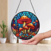Mushroom Stained Glass Suncatcher Forest Mushroom Window Hanging Mushroom Ornament Cottagecore Decor Plant Suncatcher